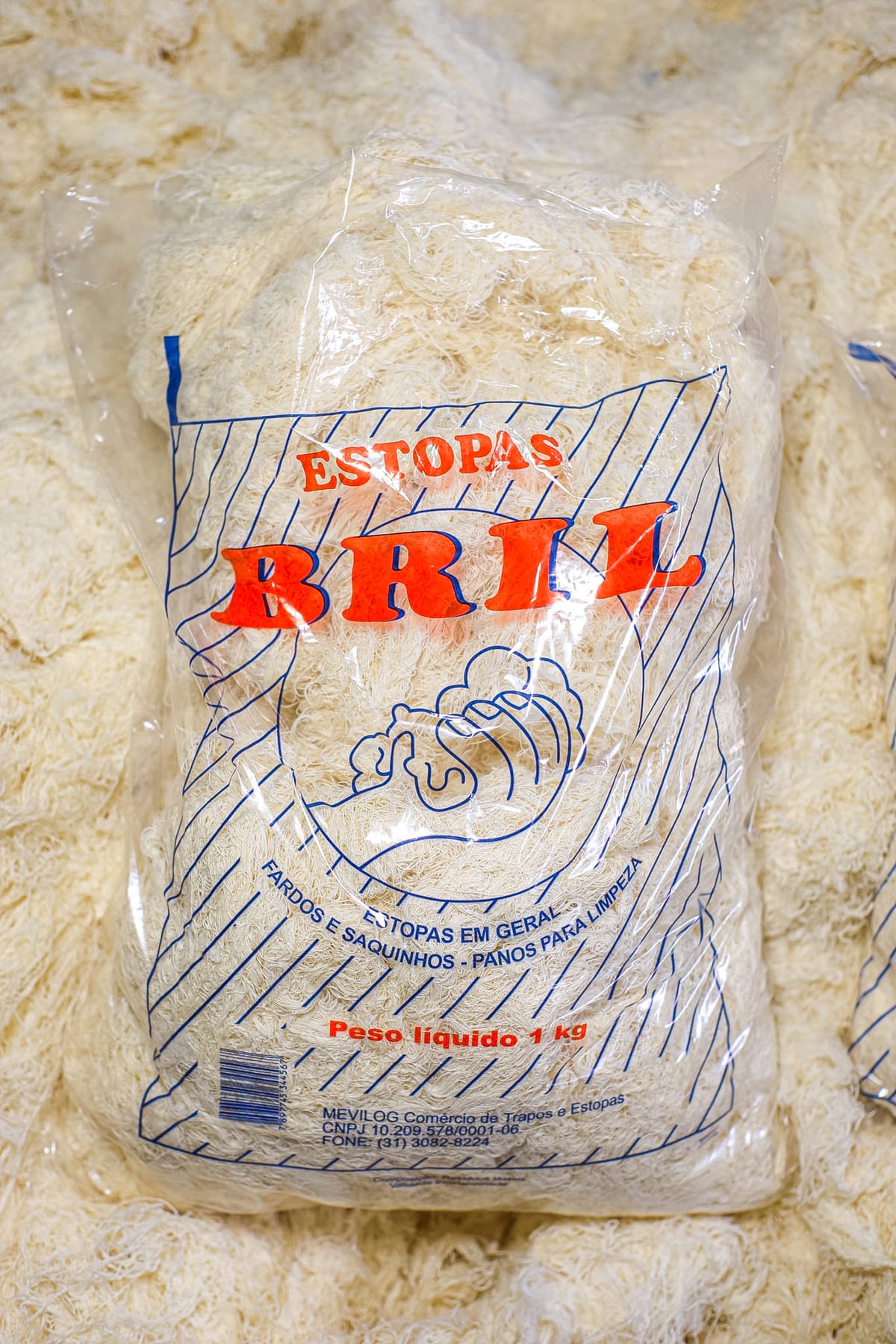 Pacote de Estopa Branca Extra Bril 1 kg